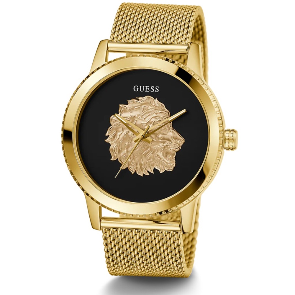 GUESS Mens Gold Tone Analog Watch